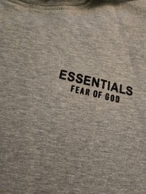Essentials Fear Of God Gray Logo Tee